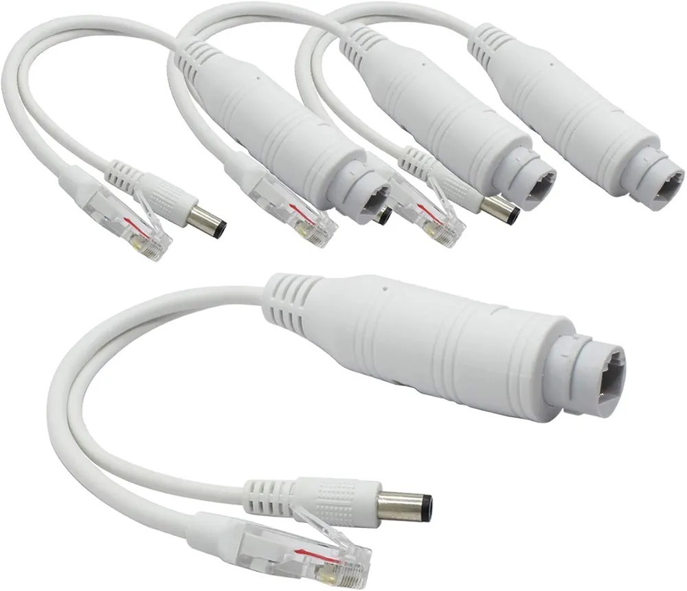 4-Pack Active 48V to 12V Waterproof PoE Splitter Adapter, IEEE 802.3af Complian
