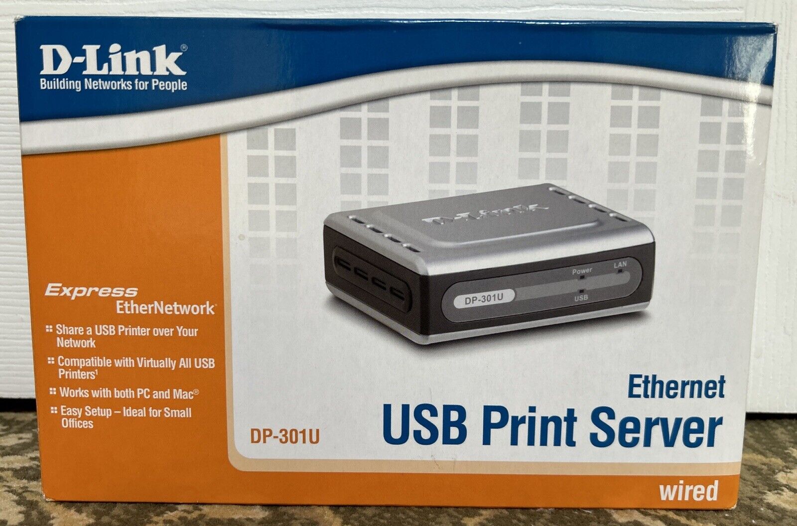 D-Link DP-301U Fast Ethernet USB Printer Server - Wired - PC/Mac