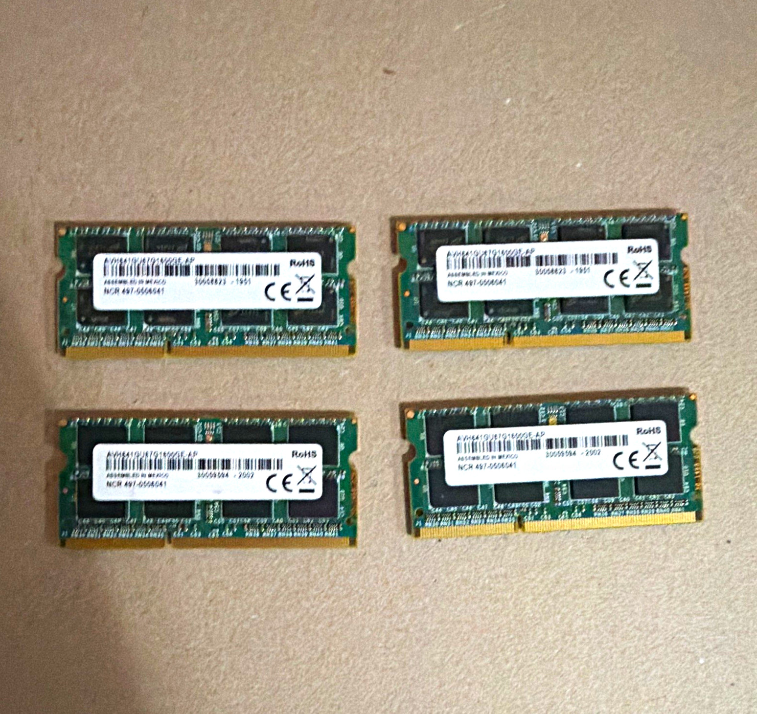 MEMORY MODULE-8GB 1600MHZ DDR3 PN: 497-0506041, 4970506041. Lot of 4