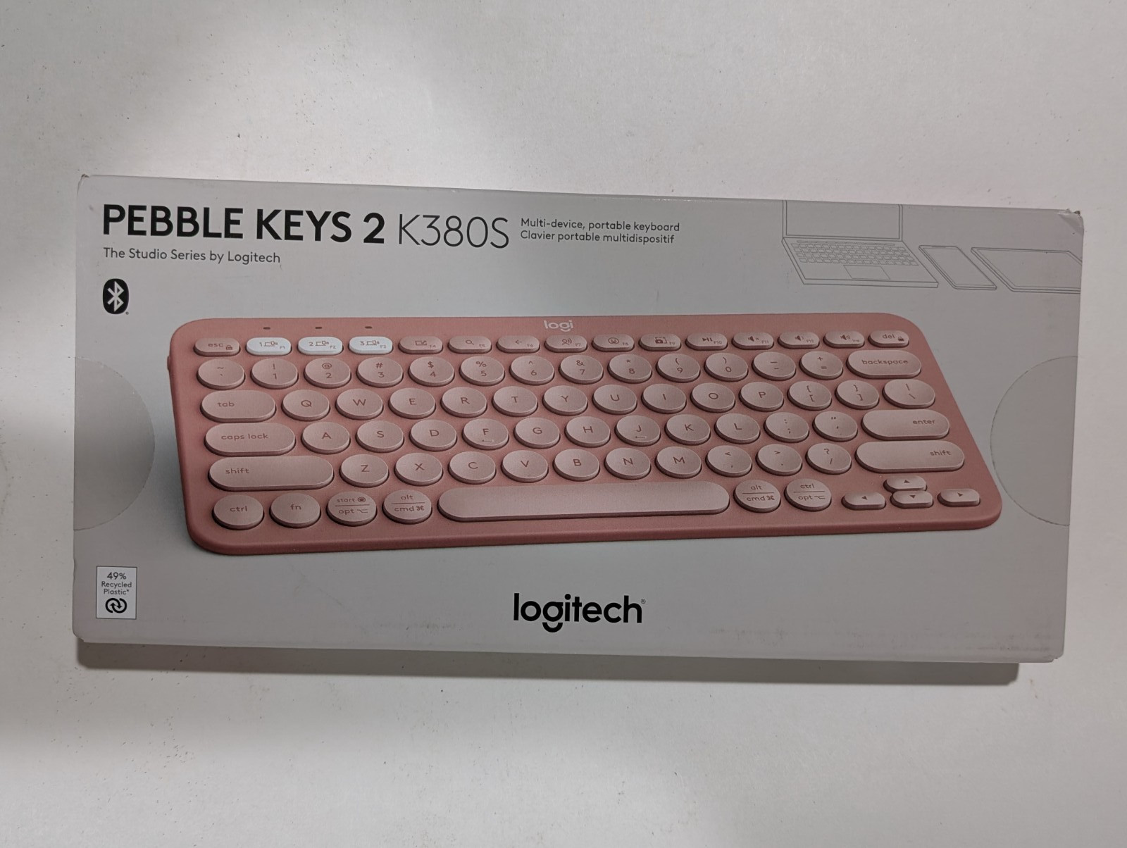 Logitech Pebble Keys 2 K380s Multi Device Bluetooth Keyboard Pink. New Sealed
