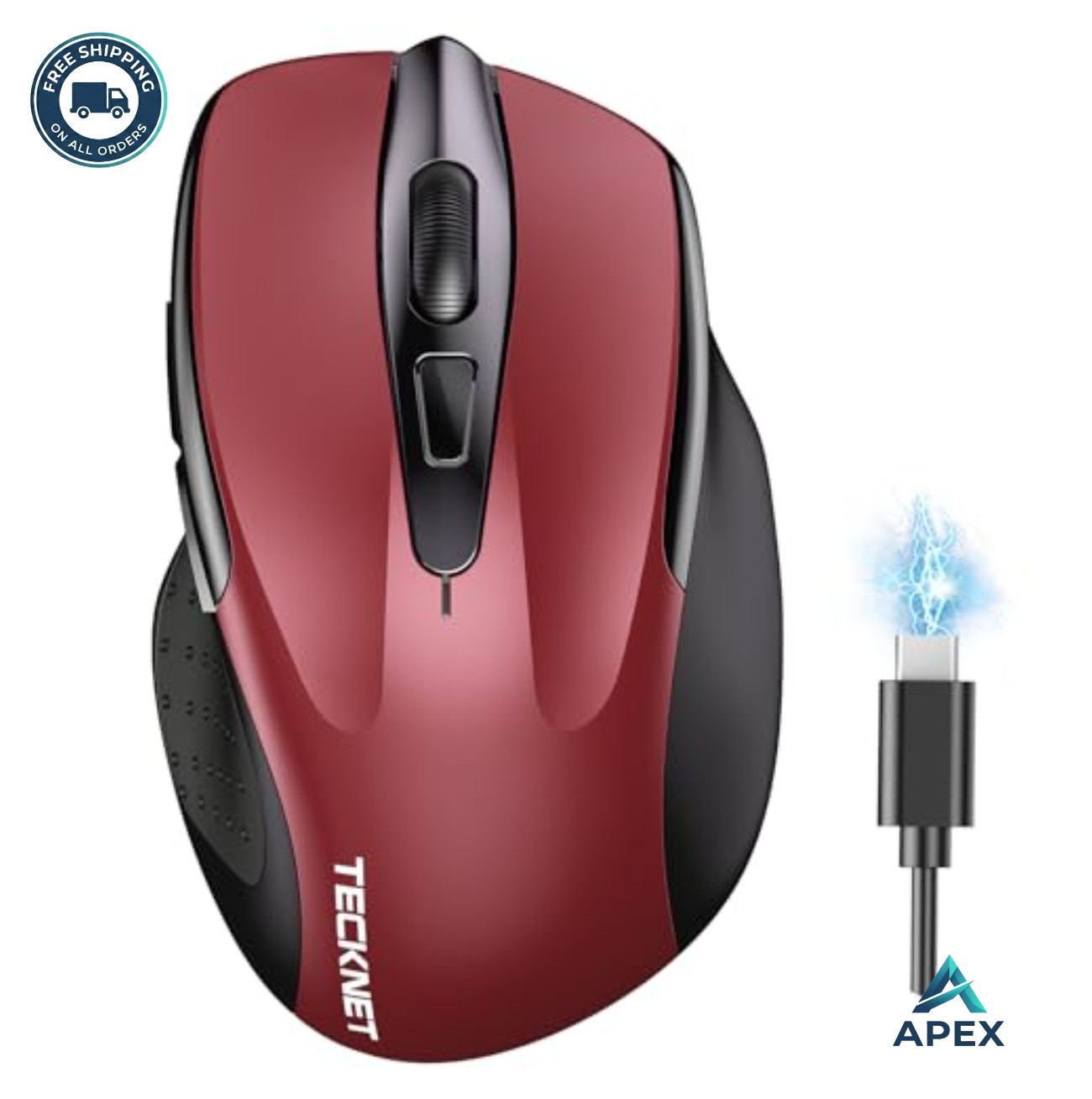 Wireless Mouse Rechargeable Bluetooth 2.4G USB A 4800 DPI Silent Dual Device