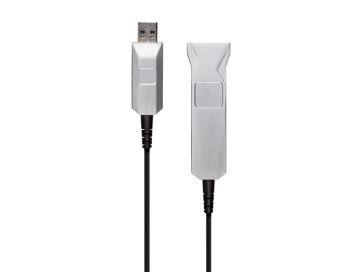USB-A to USB-A Female 3.0 Extension Cable - 164.0 Feet - Silver | Fiber Optic