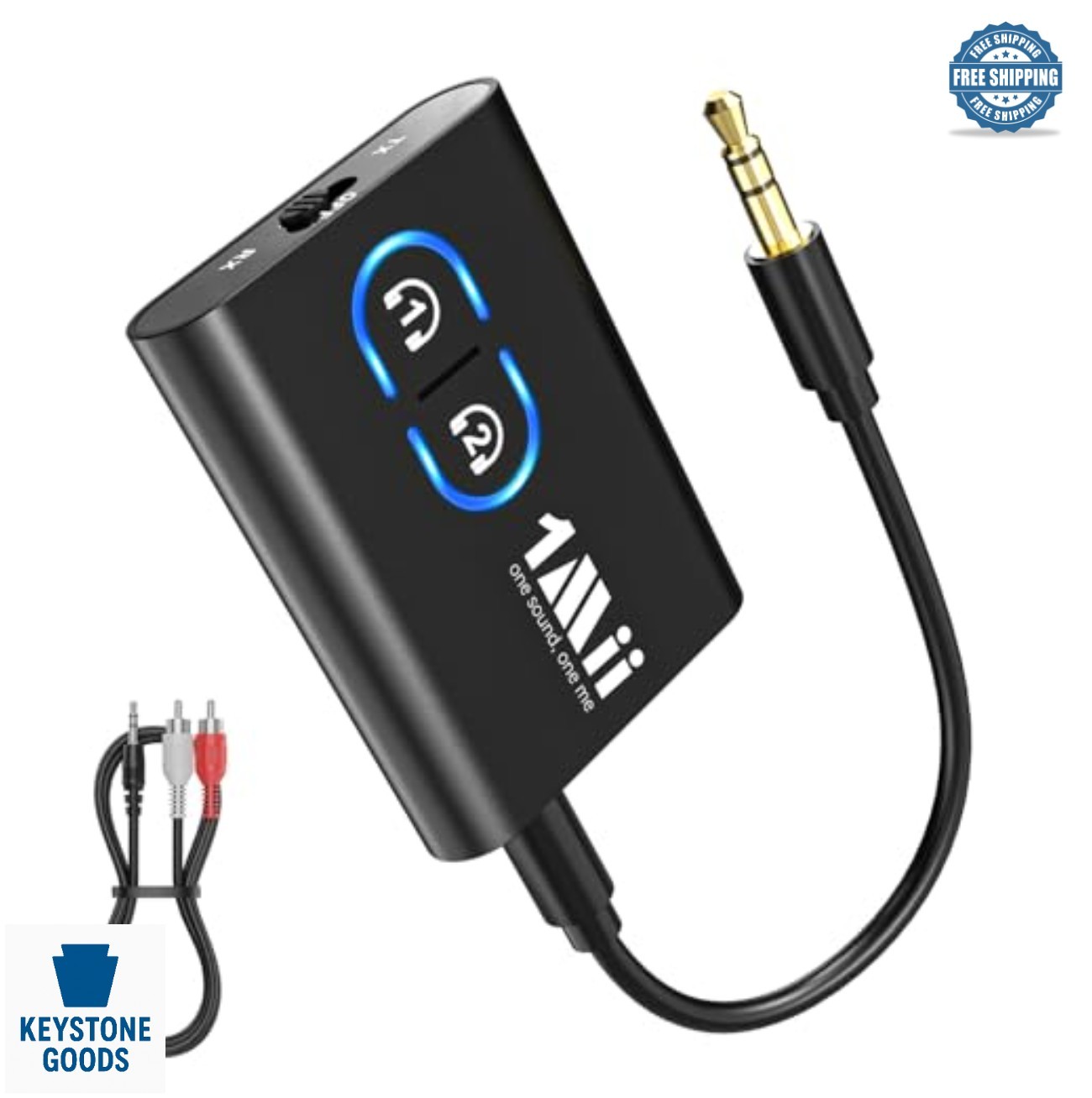 Bluetooth Transmitter Receiver 5.3 aptX Low Latency 3.5mm Aux Audio Adapter for