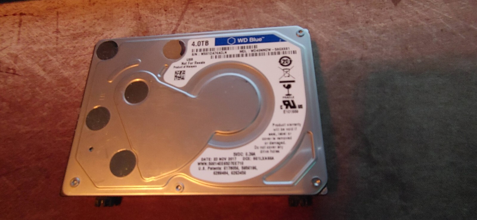 WD40NMZW-59GX6S1 S/N: WESTERN DIGITAL 4TB MALAYSIA NOV 2017