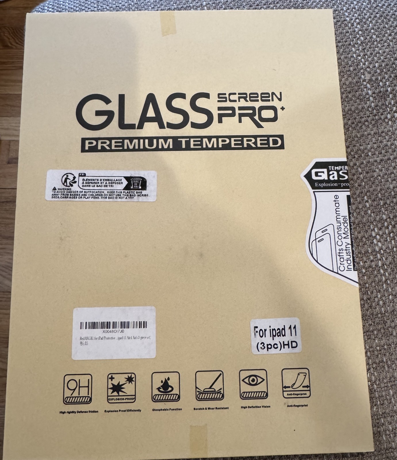 Glass ScreenPro Premium Tempered Screen Protector Ipad 11 3 Pieces HD