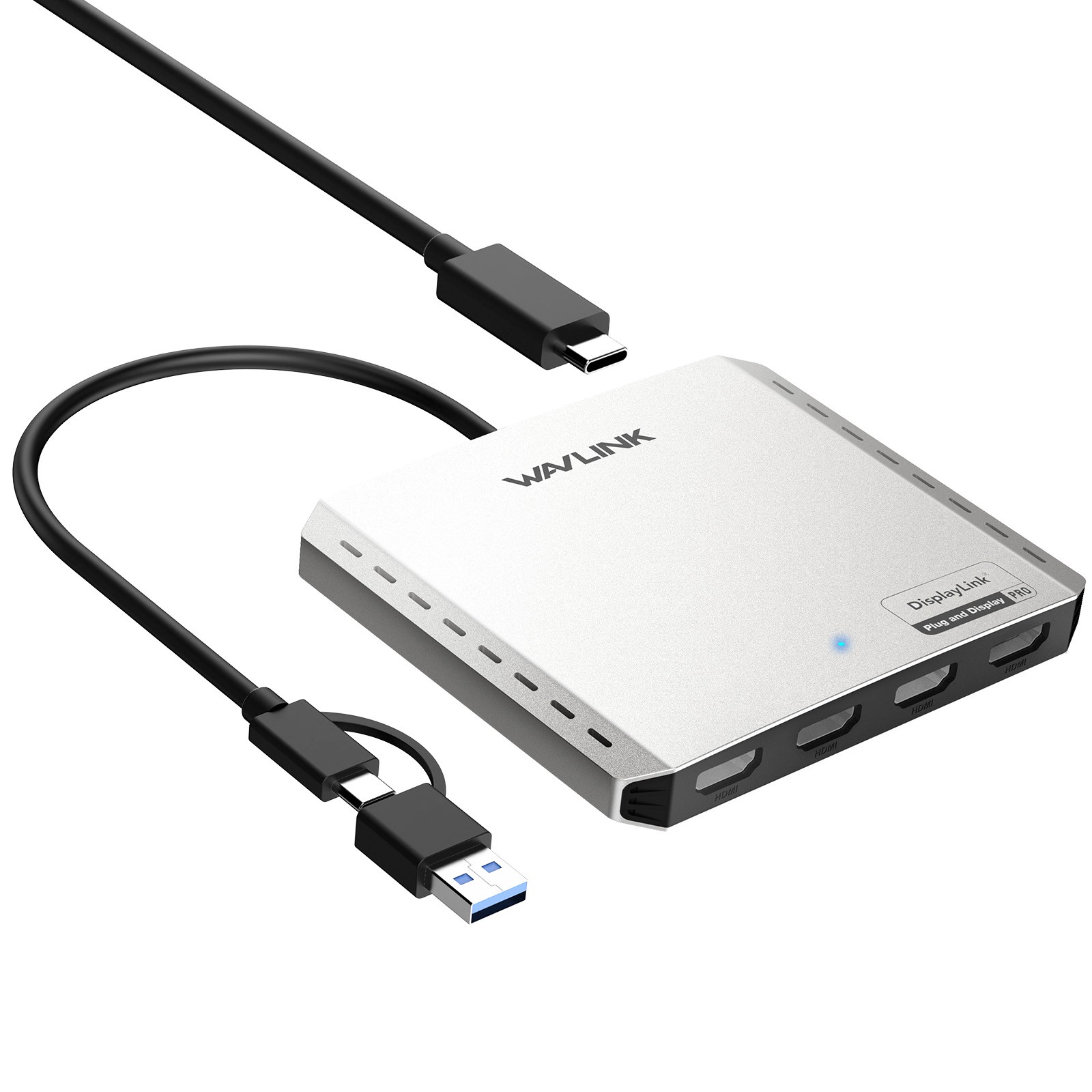 USB-C Universal Docking Station 4 Monitors USB-C to Quad HDMI Hub 130W Charging