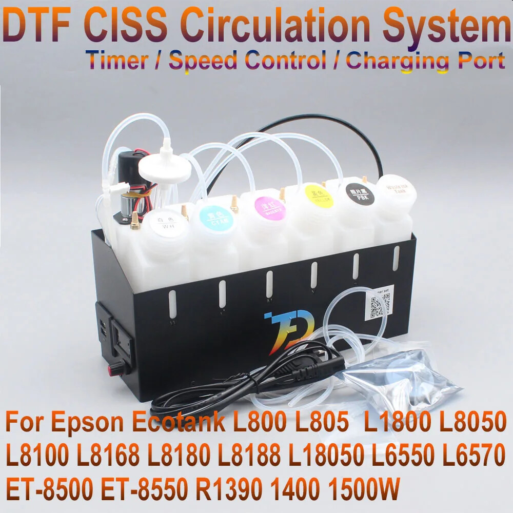 DTF White Ink CISS  For Eps L18050 L8050 L1800 L800 L805 XP600 8500 printer Kit