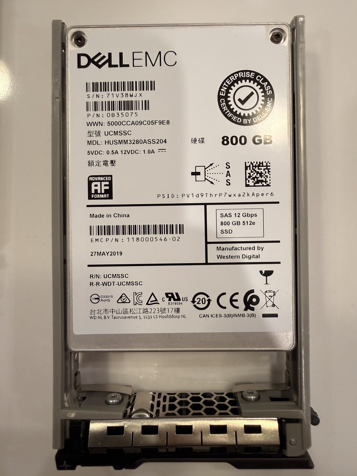 Genuine Dell EMC 800GB 2.5" SAS SSD 12Gbps HUSMM3280ASS200 JDX4K