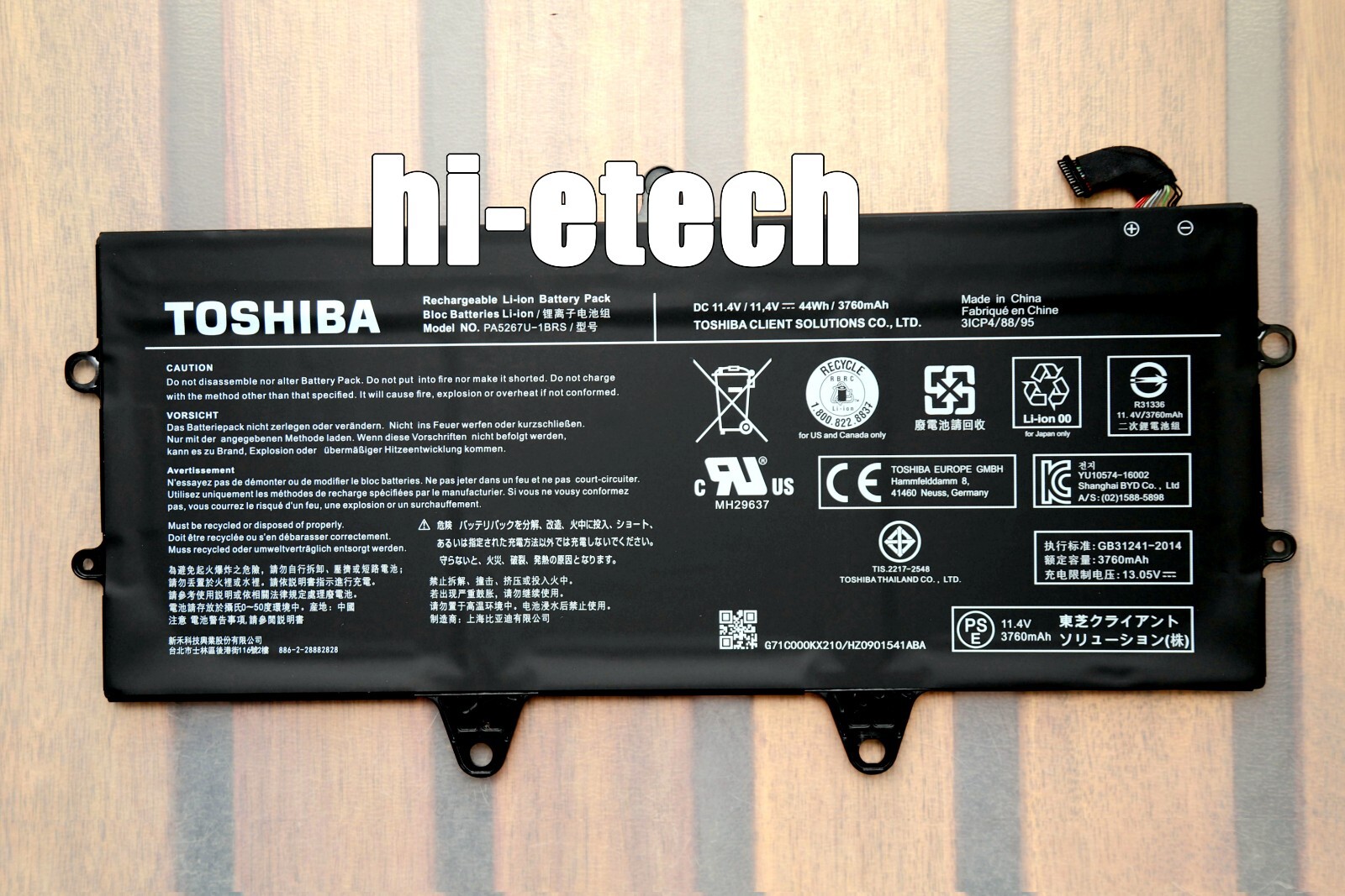 New Genuine PA5267U-1BRS OEM 44Wh Battery for Toshiba Portege X20W X20W-D X20W-E