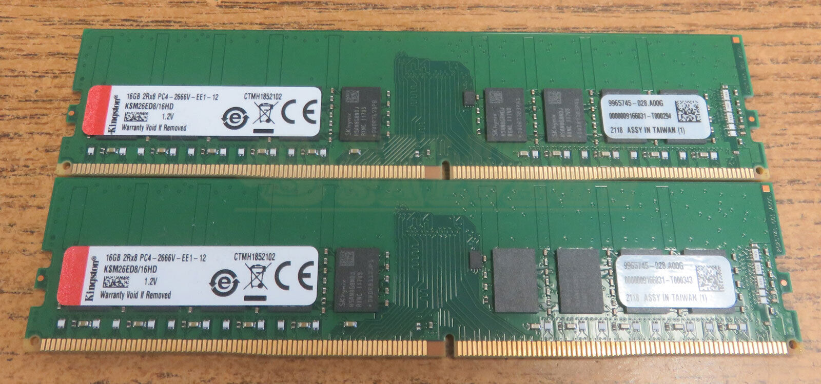 Kingston 2 x 16GB DDR4-19200 PC4-2400T-E ECC Unbuffered Memory KSM24ED8/16ME