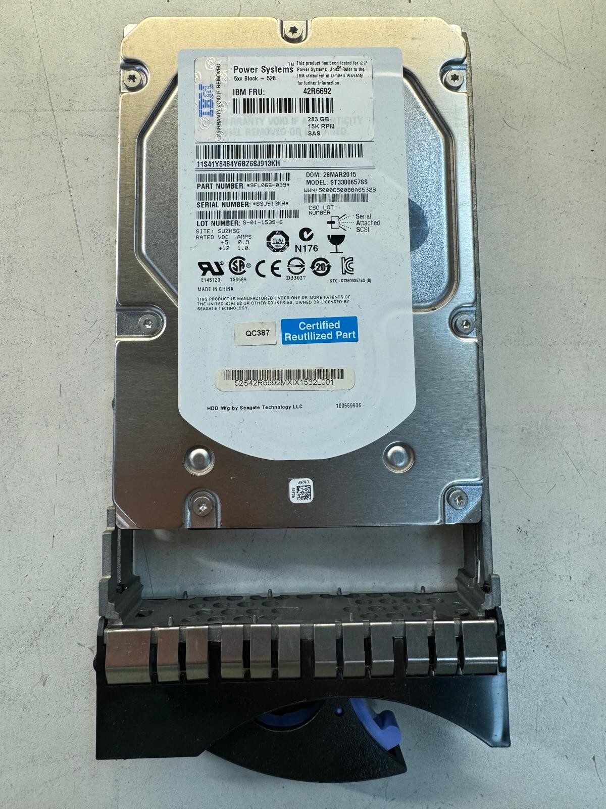IBM 42R6692 283Gb 15K RPM SERVER SAS 3.5in Drive