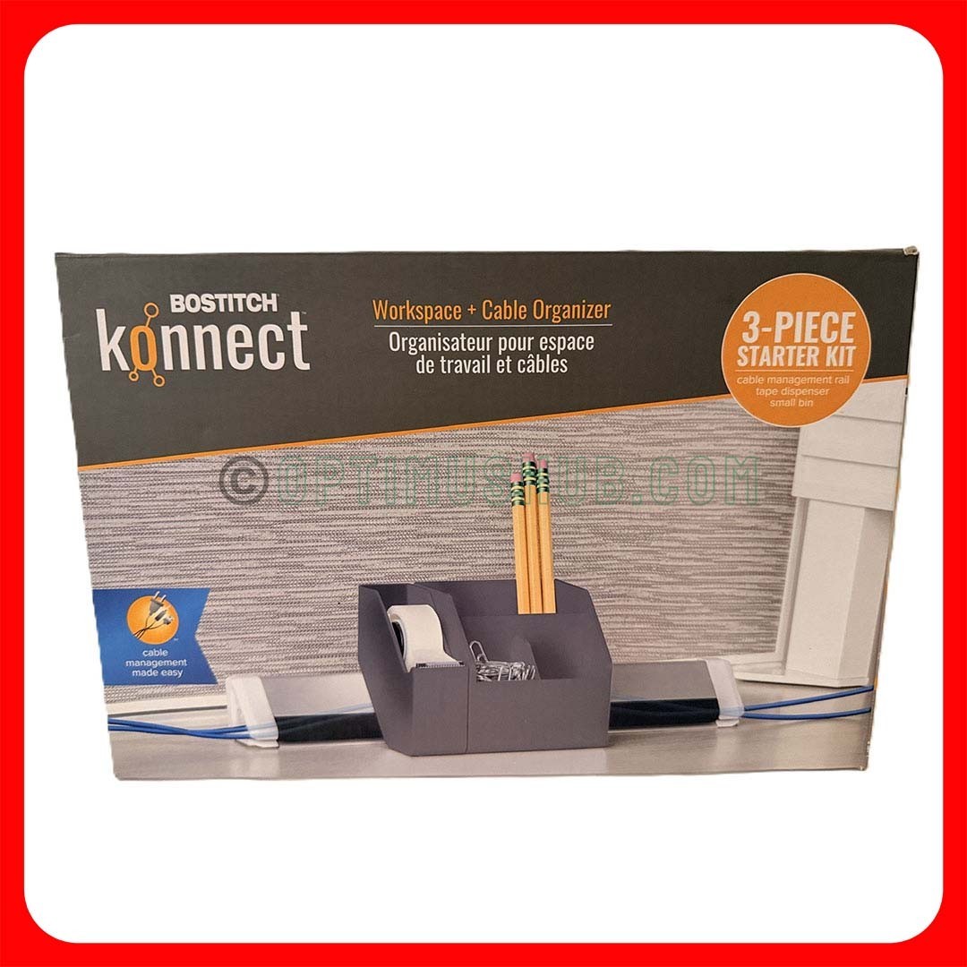 Bostitch Konnect KT-KIT1-GRAY 3-Piece Workspace Cable Organizer Starter Kit TAPE