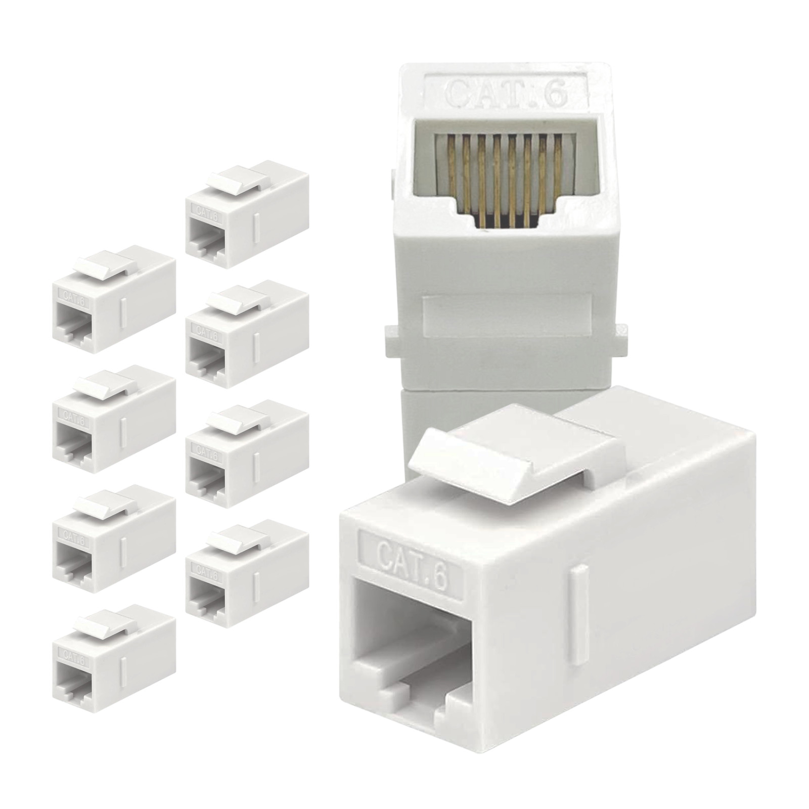 RJ45 Inline Coupler Cat7 Cat6 Cat5 Keystone Female Ethernet Connector 10 units