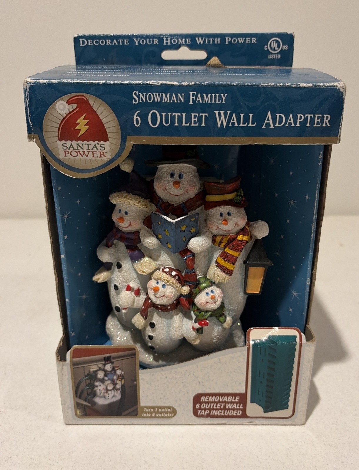 Snowman Handpainted 6 Outlet Wall Adapter Snowman Family New Christmas Holiday