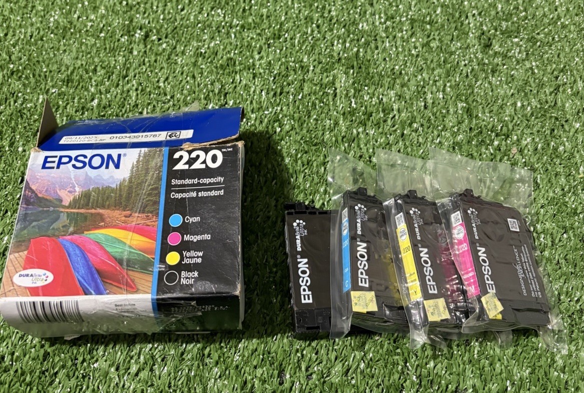 Epson Genuine Ink Cartridges 220 Standard Black, Cyan, Magenta & Yellow 5pk Open