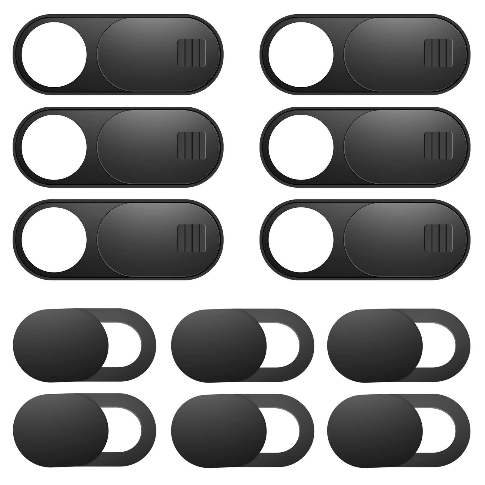 ZUCUCUC Laptop Camera Cover Slide, 12 Pack Black (Small 6 Pcs+Large 6 Pcs)