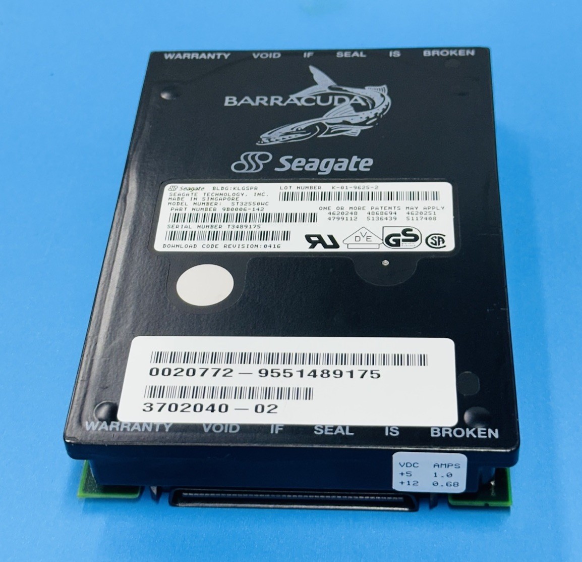Seagate Barracuda ST32550WC, 9B0006-142, 3702040-03, 370-2040, 2.1GB SCSI HDD