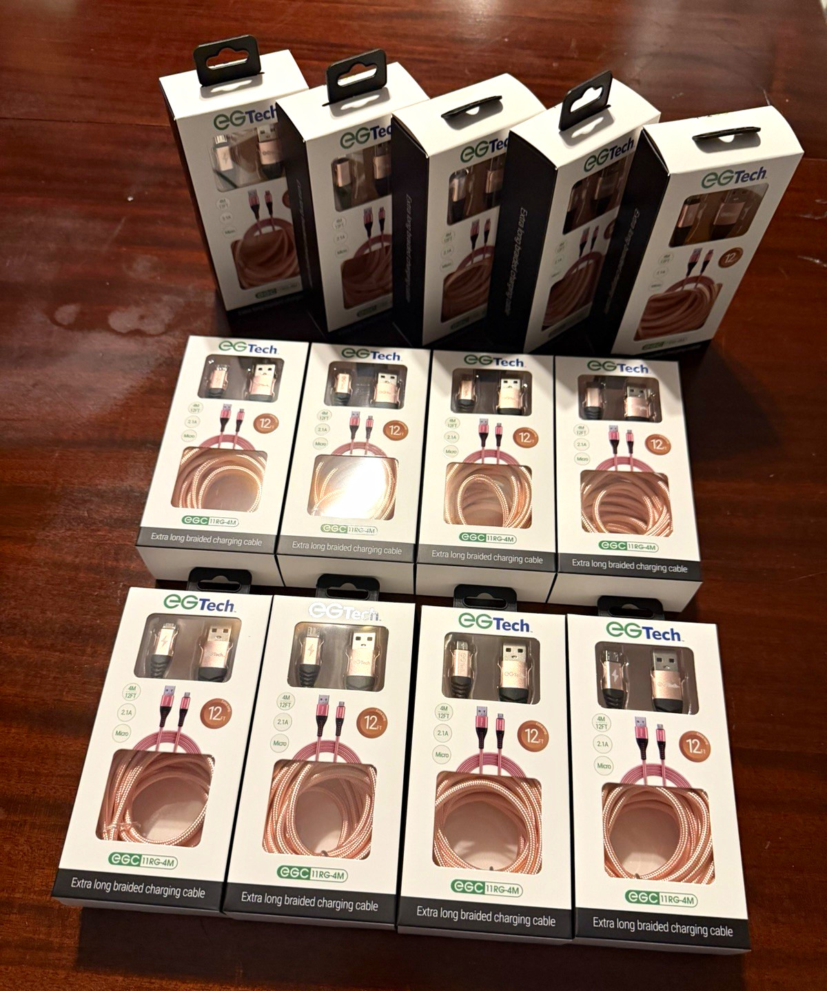eGTech EGC11RG-4M Braided USB-A to Micro-USB Cable 12ft Rose Gold