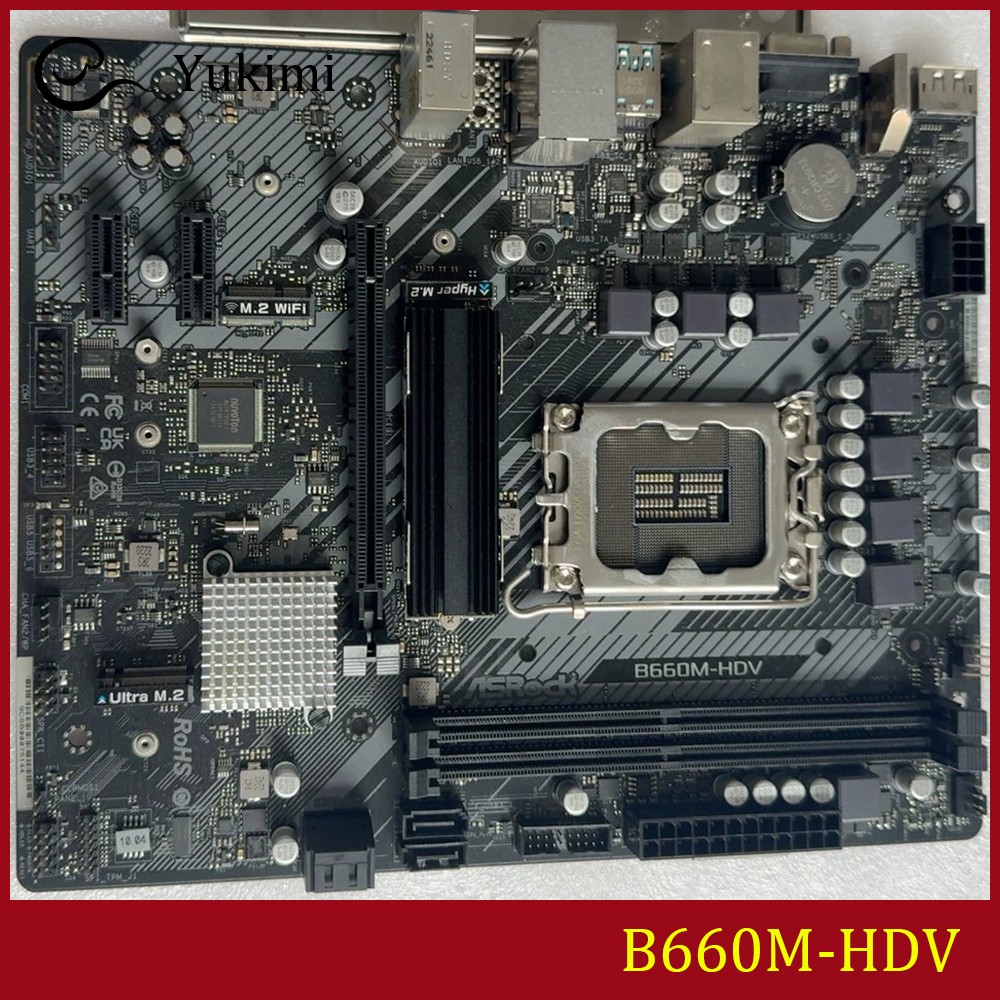 FOR ASROCK B660M-HDV DDR4*2 LGA1700 Intel 64GB Micro ATX Ｍotherboard Test OK