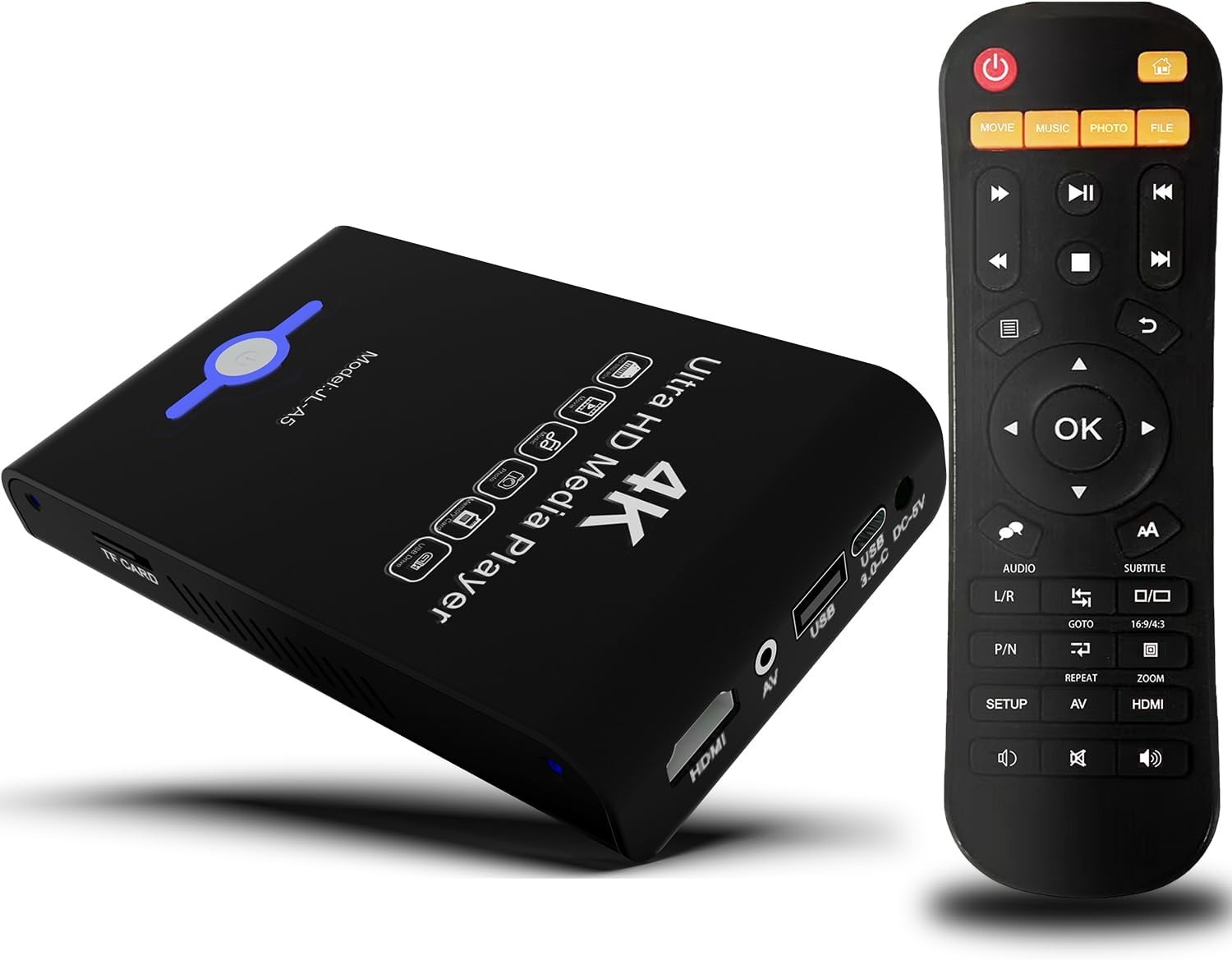 4K Ultra HD Media Player & HDD Enclosure 2-In-1 - Play H.265/HEVC H.264/AVC MP4