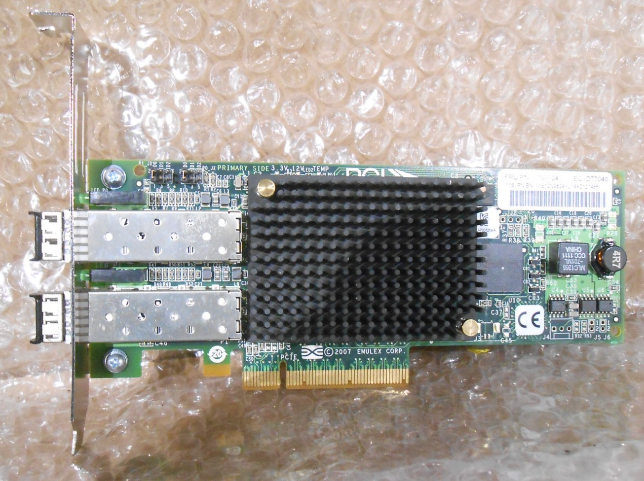 IBM Emulex LPE12002 PCI-E 8Gb Dual Port Fibre Channel HBA 10N9824 2x SFP