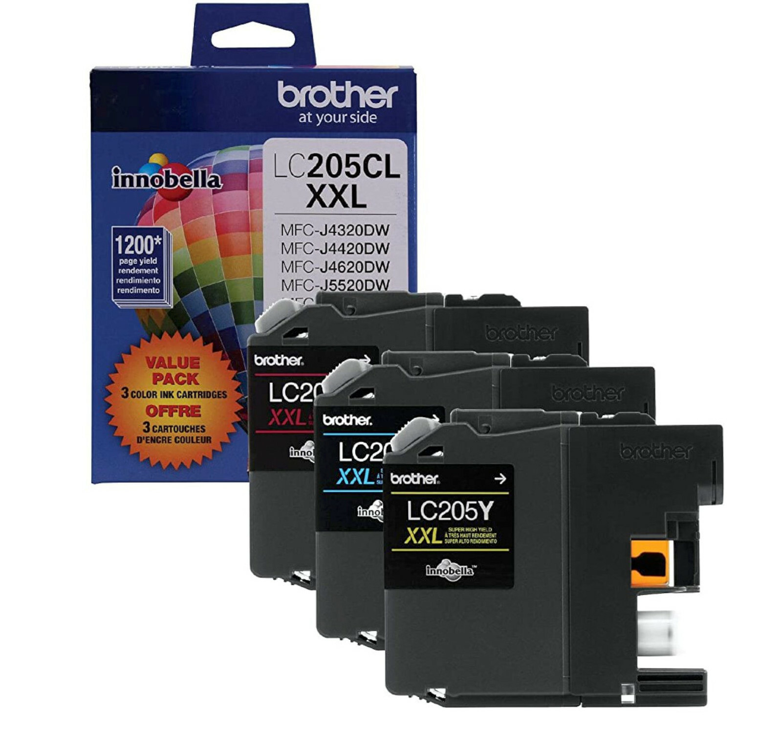 NEW Brother LC-2053PKS XXL Super High-Yield 3-Pack Ink Carts Cyan Magenta Yellow