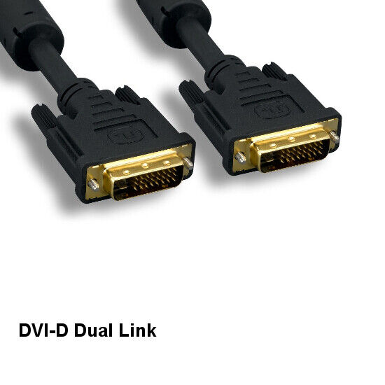 KNTK 10ft DVI-D 24+1 Cable Digital Dual Link 28AWG 9.9Gbps TV Display Video Cord