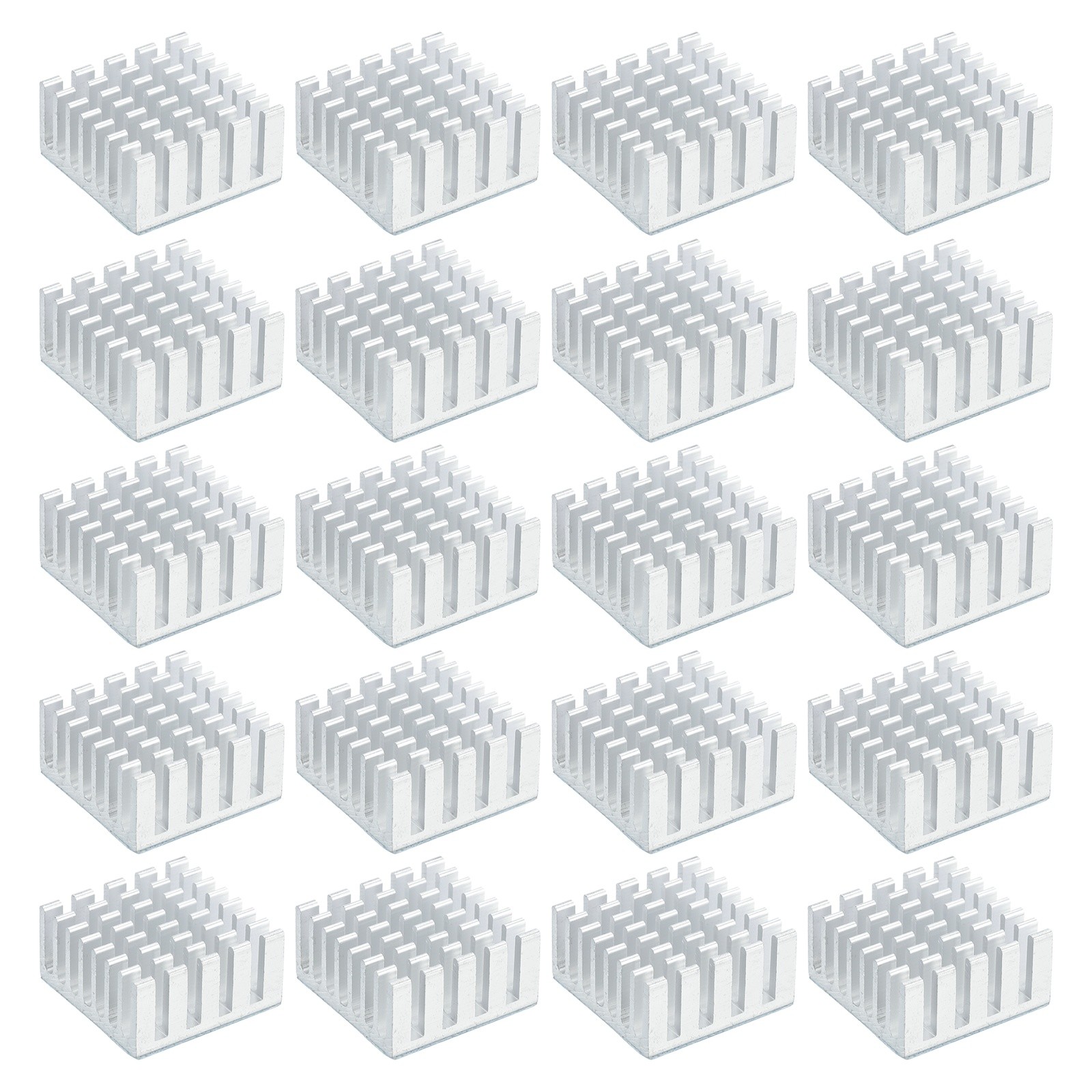 20 Pcs Heatsink 20x20x10mm Aluminum Heat Sink with Thermal Blue Sticker White