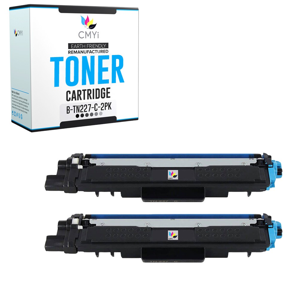 2-Pack Compatible CMYi TN-227 Cyan Toner Cartridges fits Brother HL-L3210CW