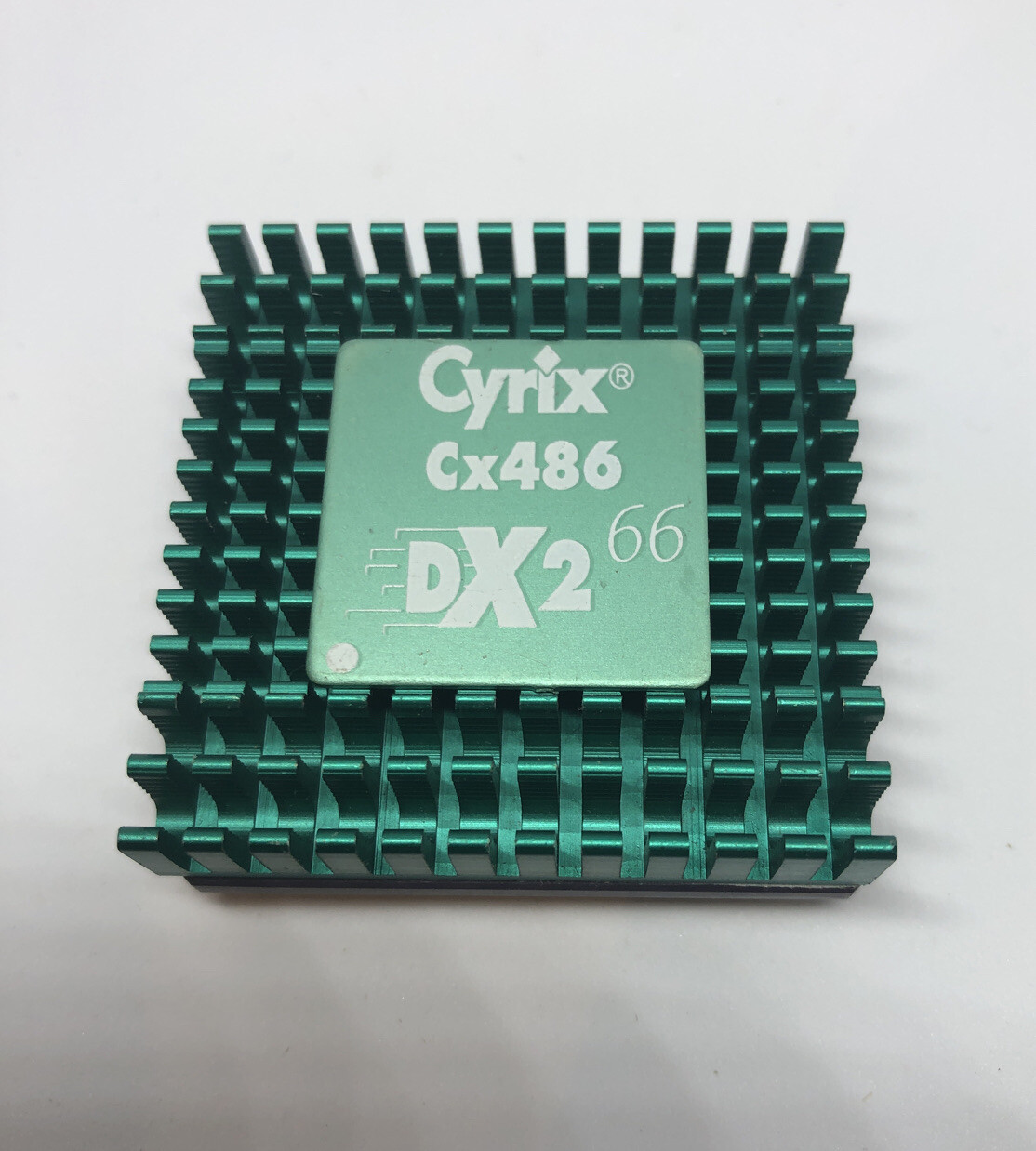 Cyrix Cx486 DX2 66-MHz Cx486DX2-66 CPU Processor 1993 Green Heat Sink Rare