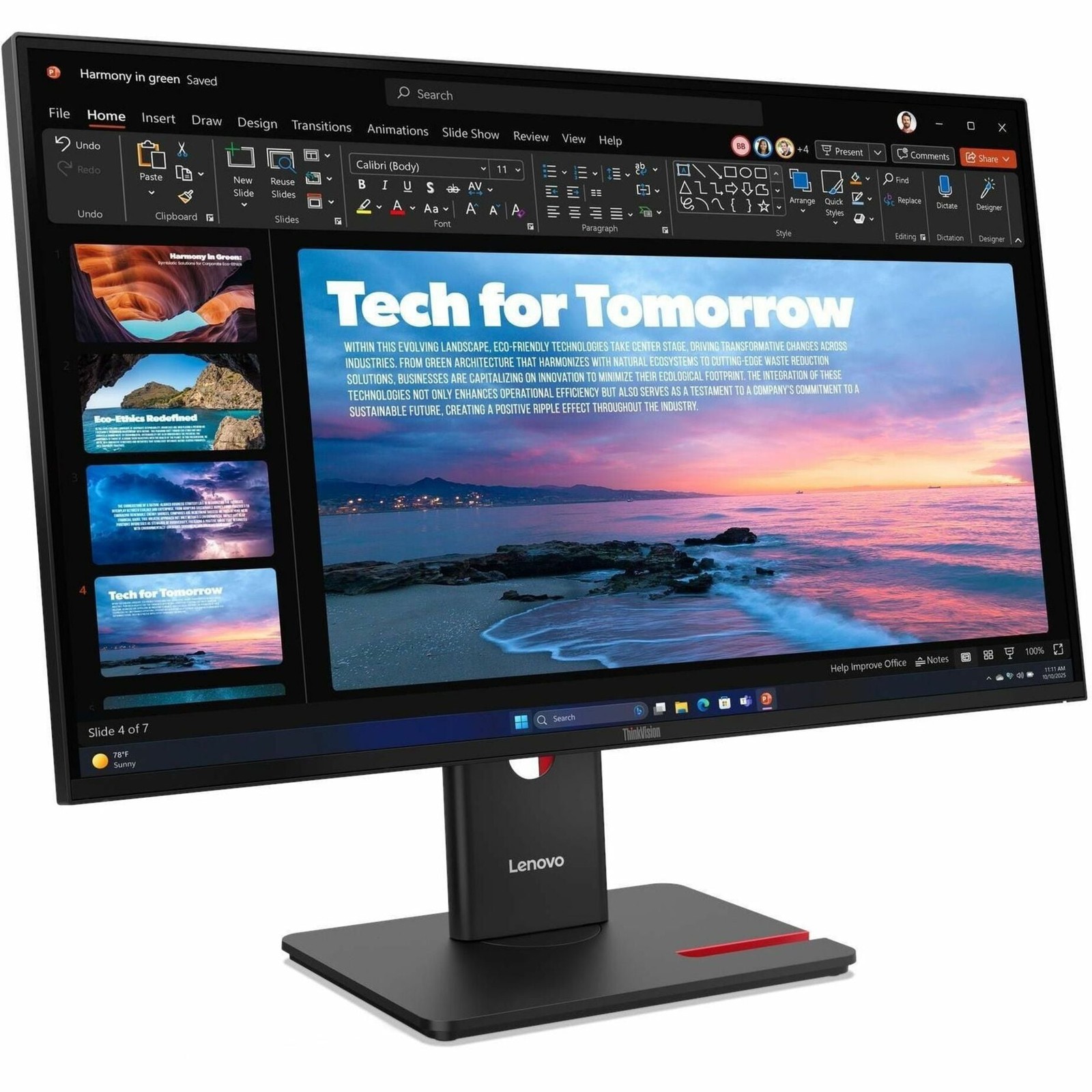 Lenovo 64AAGAR2UZ ThinkVision T27QD-40 27" WQHD Monitor Eclipse Black