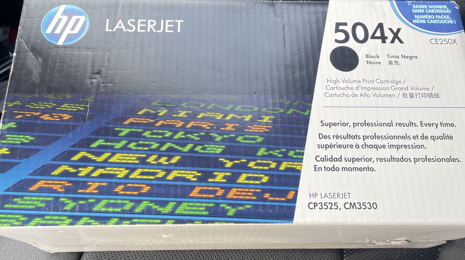 Genuine HP 504X CE250X Black Hi Cap Toner Cartridge CP3525 CM3530 NEW OEM SEALED