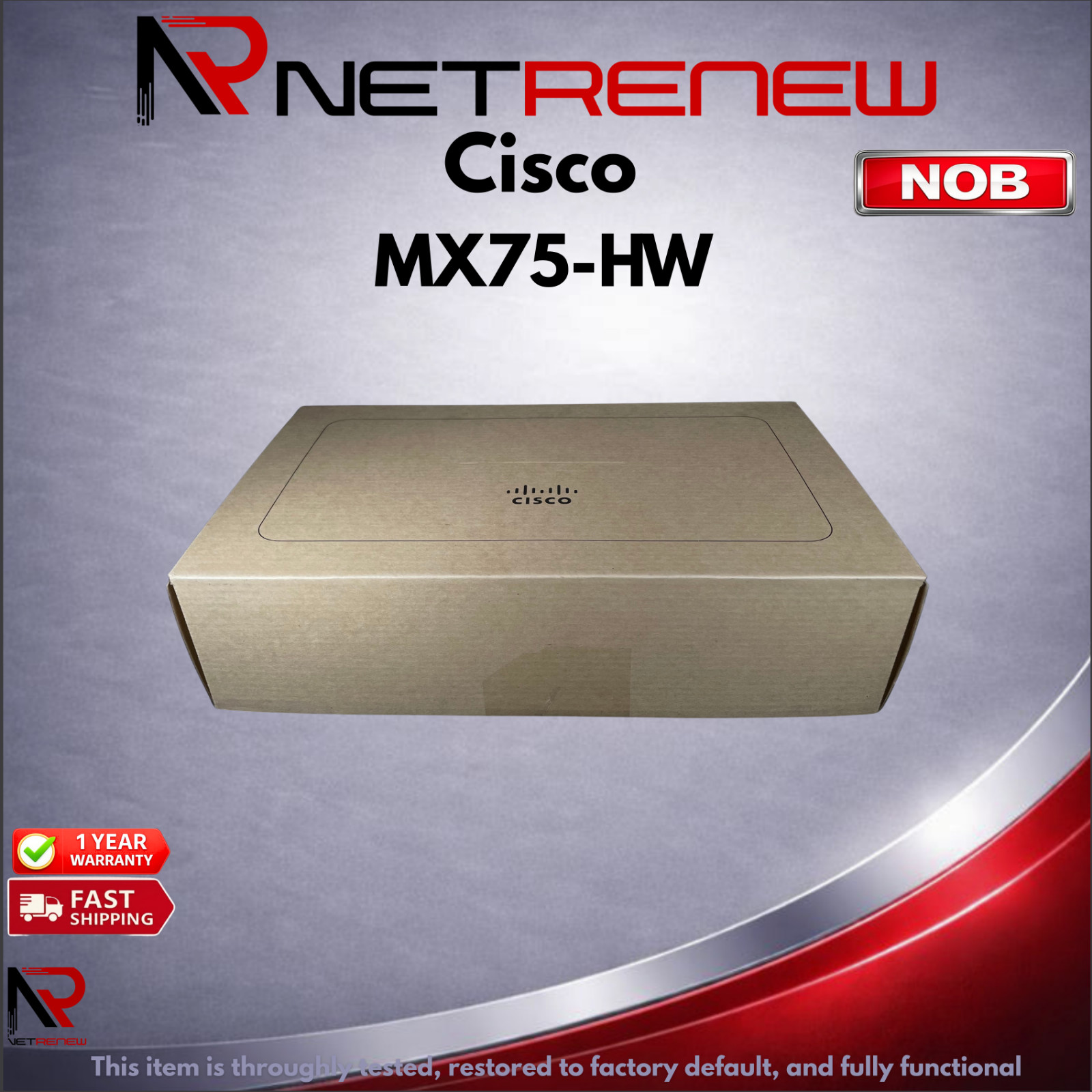 [NOB] Unclaimed -Cisco Meraki MX75-HW  Security Appliance Firewall