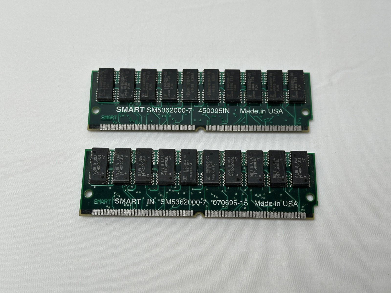 2X SMART 8MB SM5362000-7 72-Pin Vintage RAM EDO Memory SIMM
