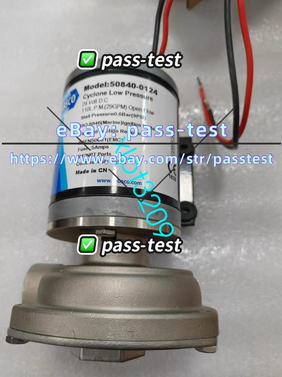 1pcs Jabsco Cyclone Low Pressure Diaphragm Pump Water Pump 50840-0124 24V 5A