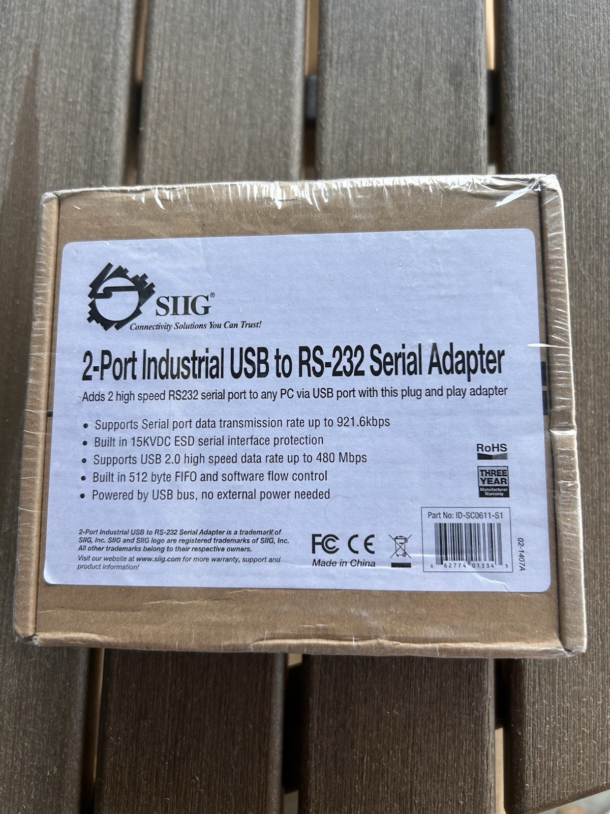 SIIG 2-Port Industrial USB to RS-232 Serial Adapter ID-SC0611-S1 New Sealed