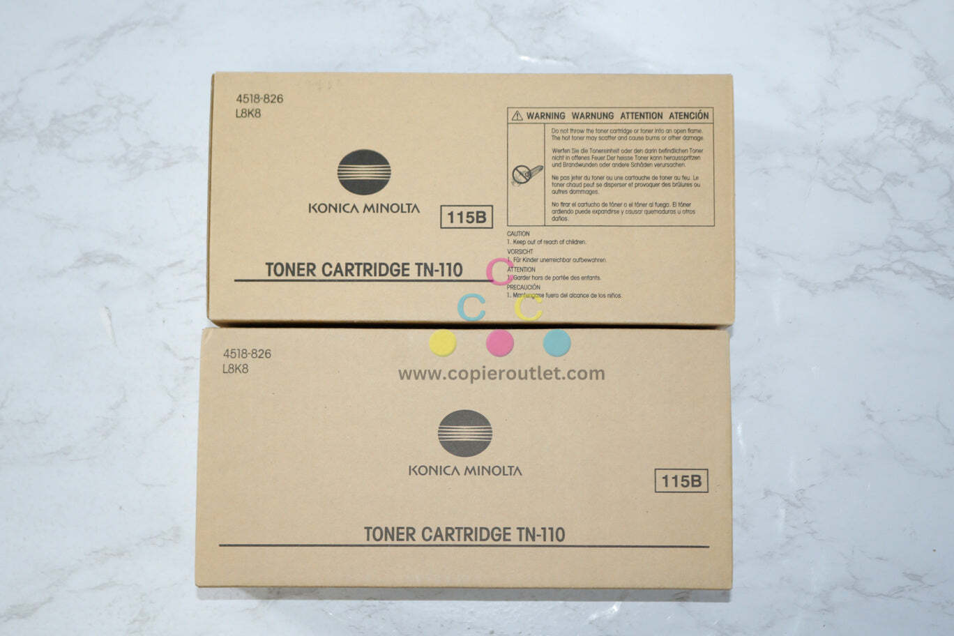 2 New OEM Konica Minolta 2900, 3900 Toner Cartridges TN-110,TN110 (4518-826)