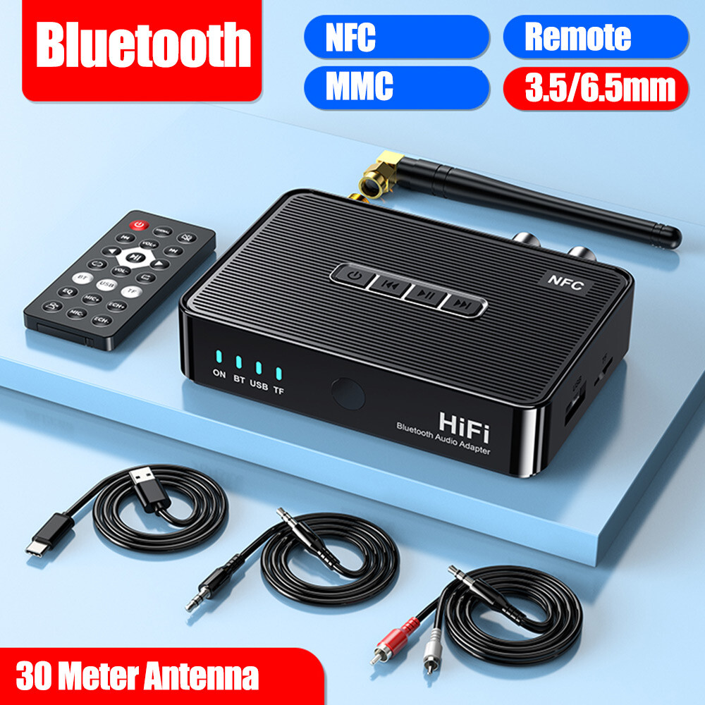 Bluetooth 5.1 Receiver Long Range RCA/AUX For TV Home Stereo Audio Adapter USA