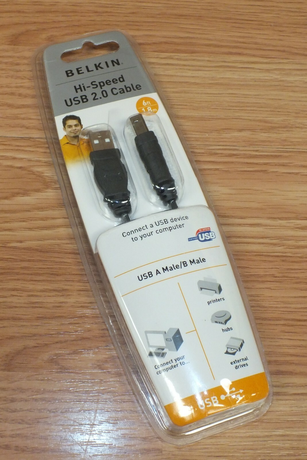 Genuine Belkin Hi-Speed USB 2.0 A Male / B Male 6ft 1.8mm Cable **NEW-READ** 