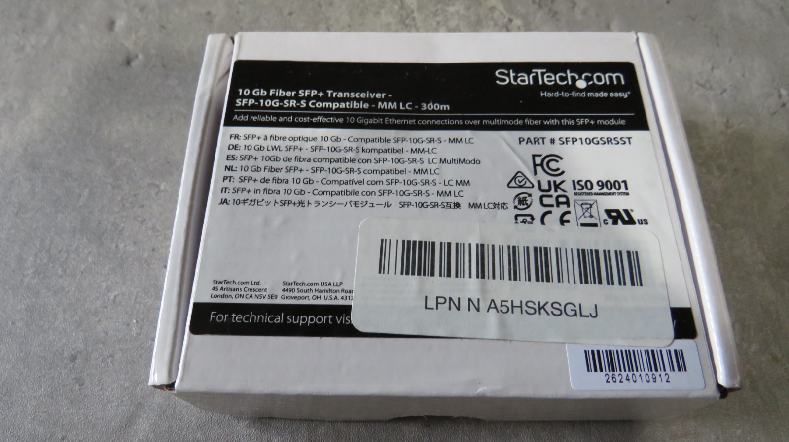StarTech SFP10GSRSST 10G Fiber SFP+ Transceiver Module