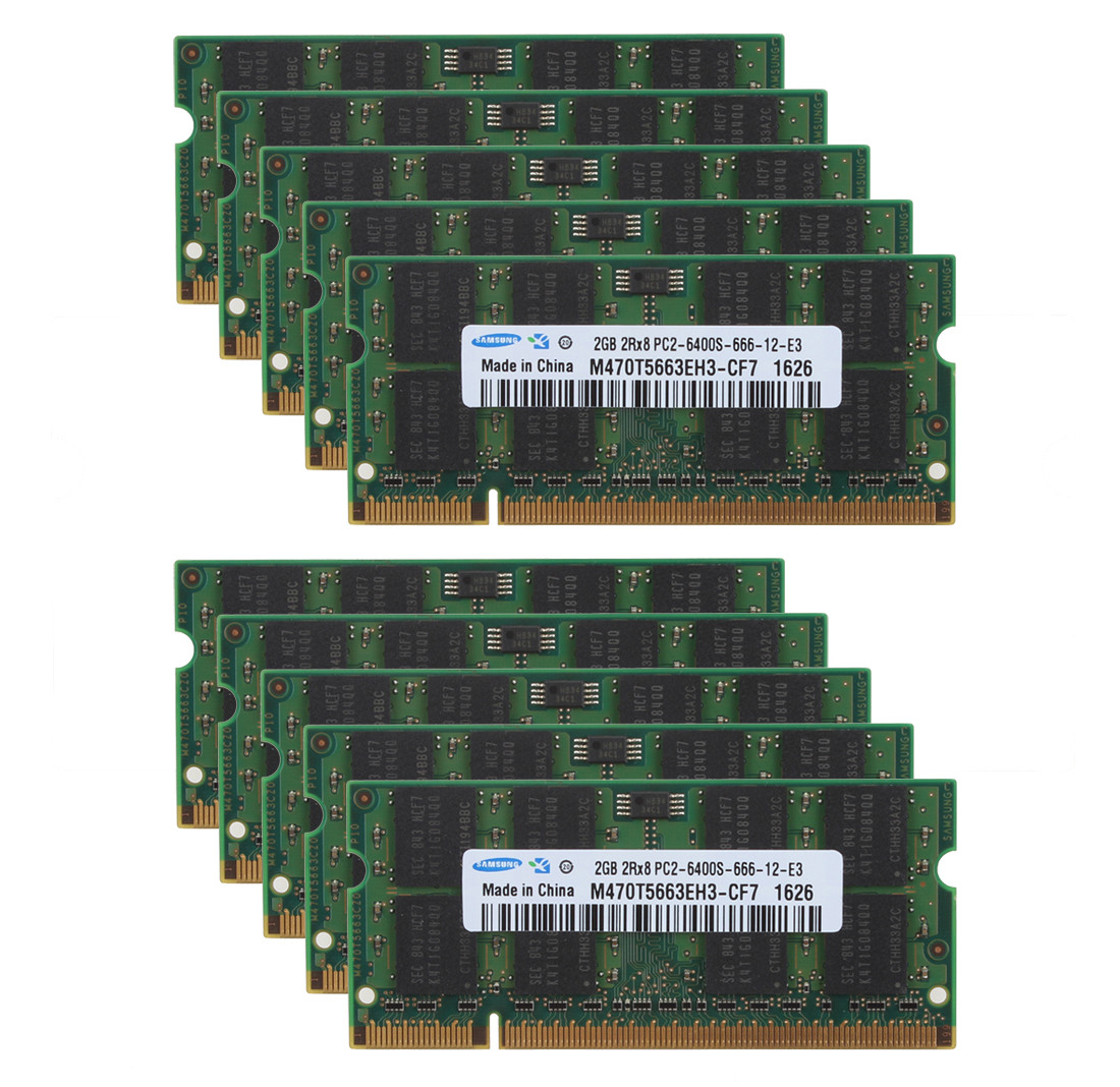 Samsung Kits 10pcs 2GB 2Rx8 PC2-6400 DDR2 800Mhz CL6 SODIMM Laptop Memory RAM #D