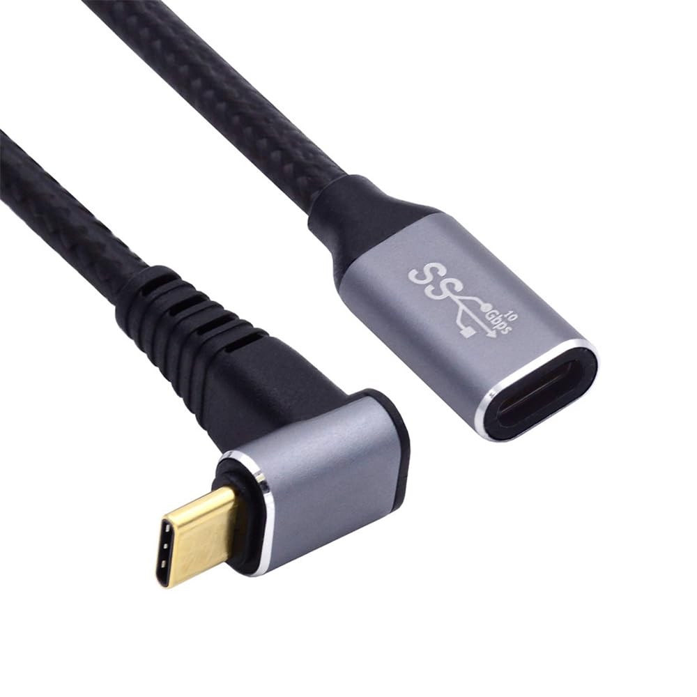 NFHK Up Down Angled USB-C USB 3.1 Type C Male to Female Extension Data 300cm