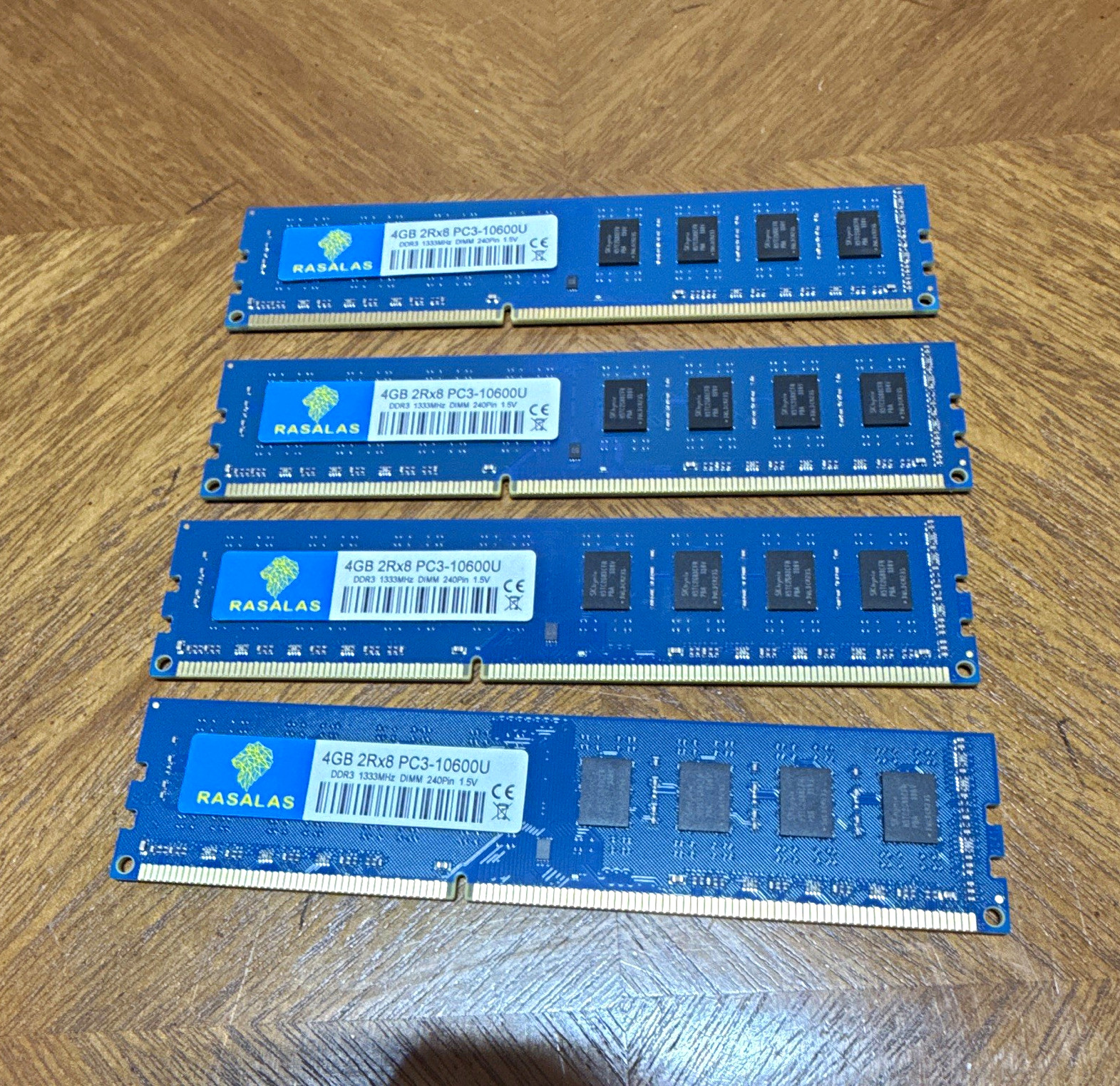 RASALAS 16GB (4x4GB) DDR3-1333 PC3-10600U 240-Pin DIMM Unbuffered