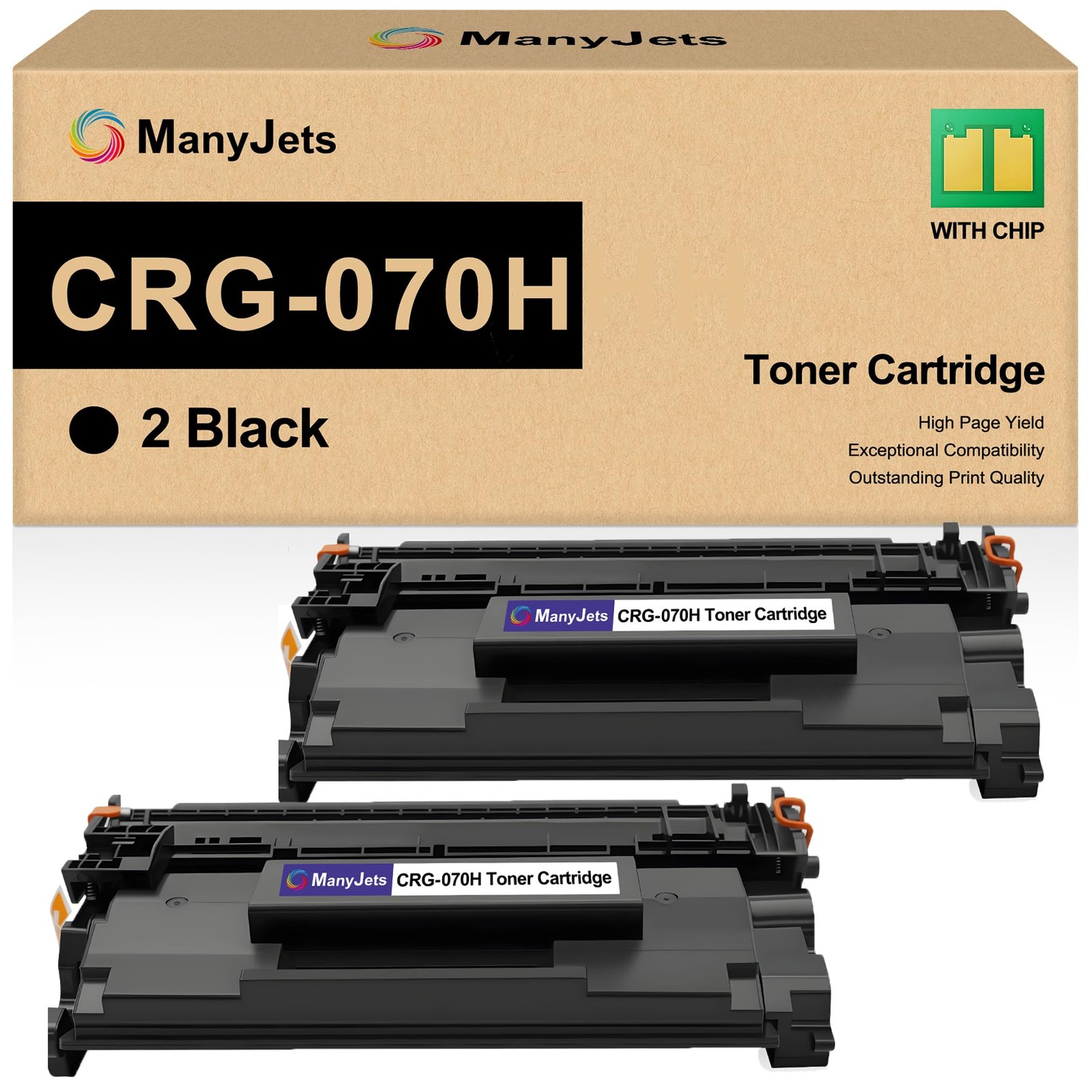 Black Toner Cartridge 2Pack Compatible for 070H