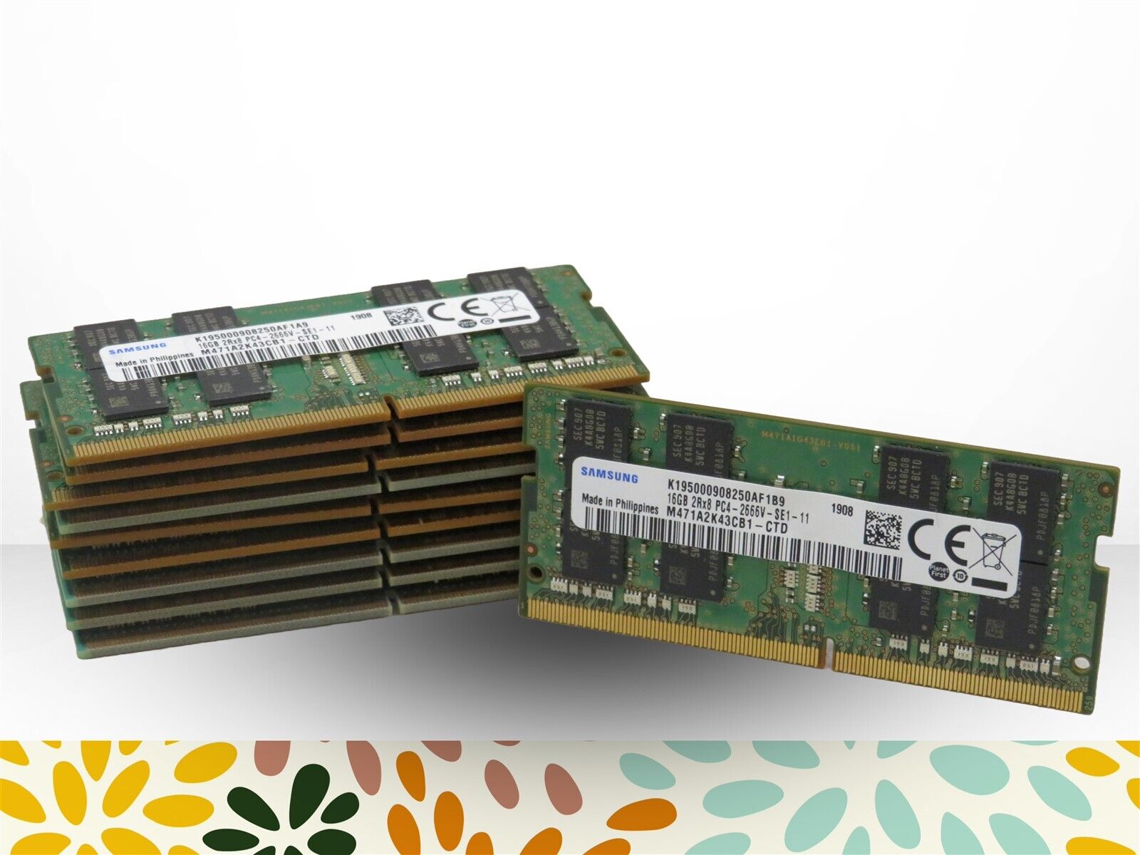 Lot of 10 16GB 2Rx8 PC4-2666V-SE1-11 SAMSUNG Laptop RAM DDR4 M471A2K43CB1-CTD
