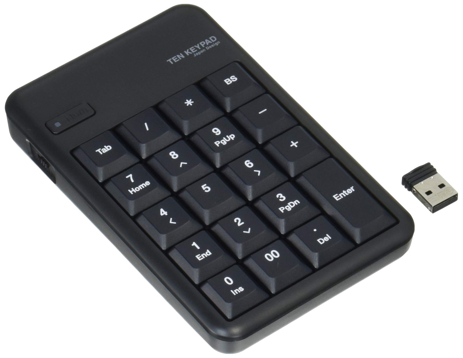 ELECOM USB-A Wireless Membrane Numeric Keypad, 10 Million Keystroke Durability,