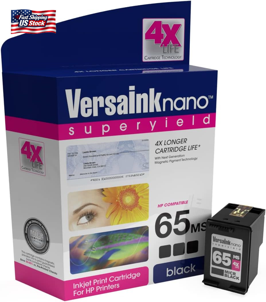 Versaink-Nano 65 Mse MICR Black Ink Cartridge for Check Printing