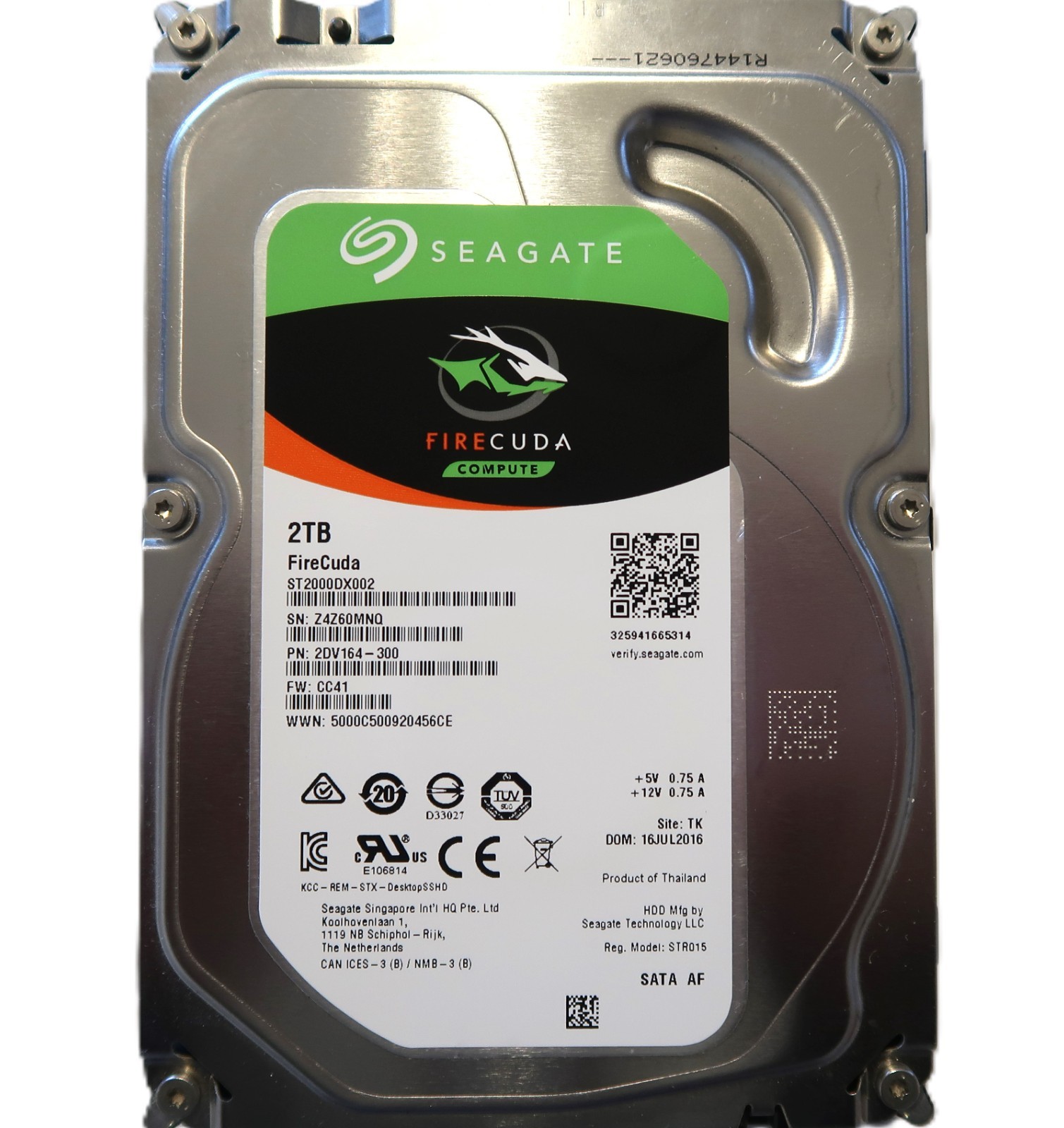 Seagate ST2000DX002 2DV164-300 CC41 (Z4Z) TK Thailand 3.5" 2TB Sata HDD JUL/2016