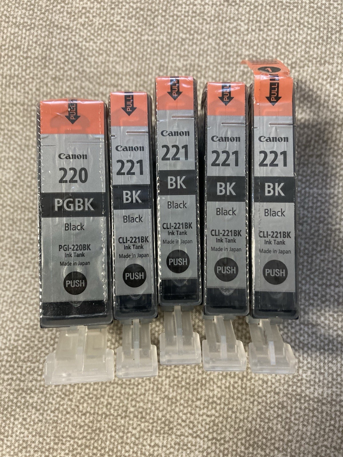 Canon Ink Cartridges 5-pack Black PGI-220 PGBK CLI-221 BK Genuine New