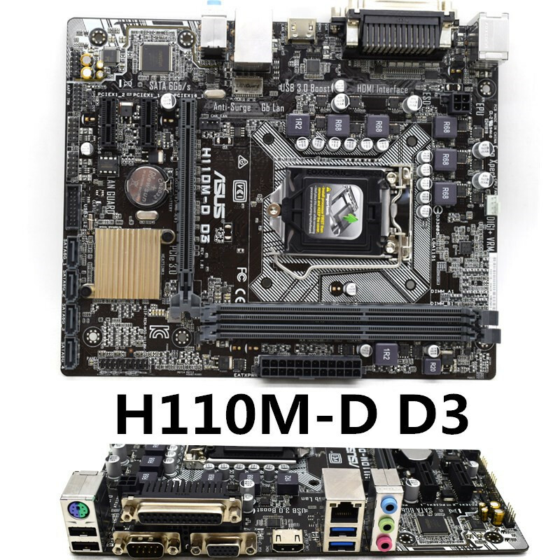 For ASUS H110M-D D3 Motherboard LGA1151 DDR3 +VGA Mainboard Support 6/7 GEN